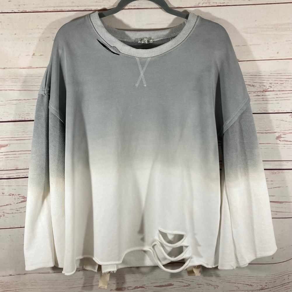 Distressed tie dye top